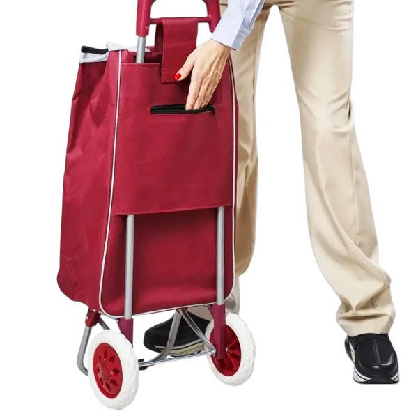 Сумка-візок на коліщатках для покупок Trolley medium 95x35см Червона