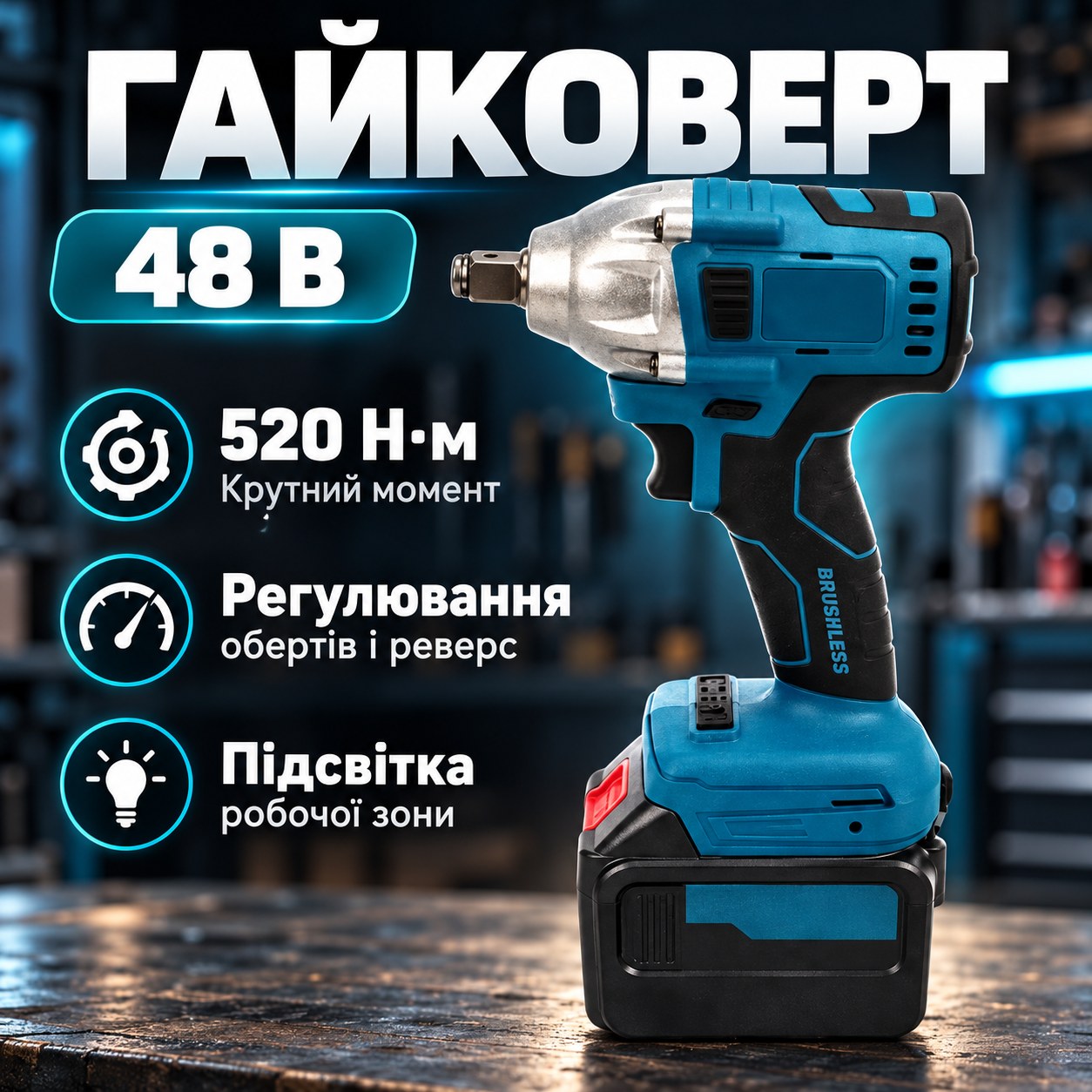 Набір електроінструментів акумуляторних 4в1 Шуруповерт + Болгарка + Гайковерт + Перфоратор 48V