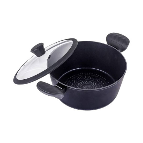 Каструля з алмазним антипригарним покриттям та кришкою EDENBERG EB-3488 6.7л Чорна