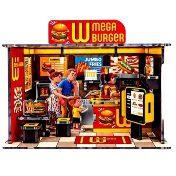 Набір для складання 3D Румбокс Mega Burger 52 деталі P9-17 Червоний