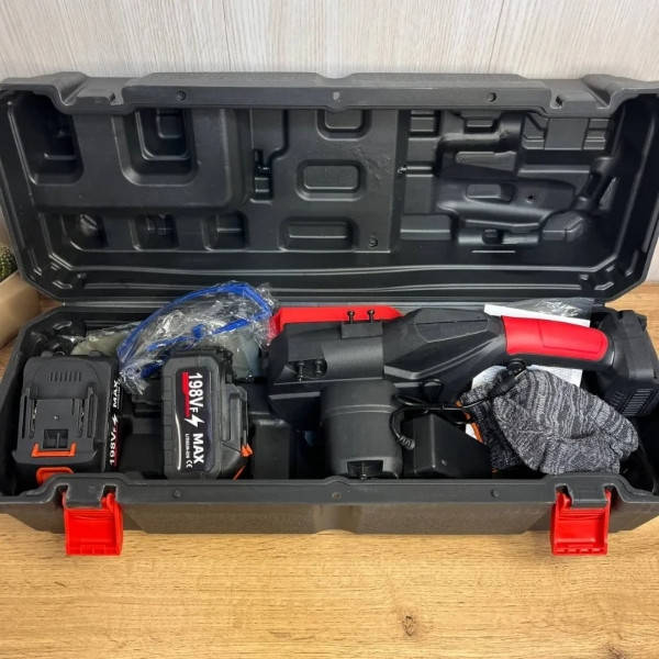 Пила ланцюгова акумуляторна 16" 198V 48Вт +2 акумулятори в кейсі