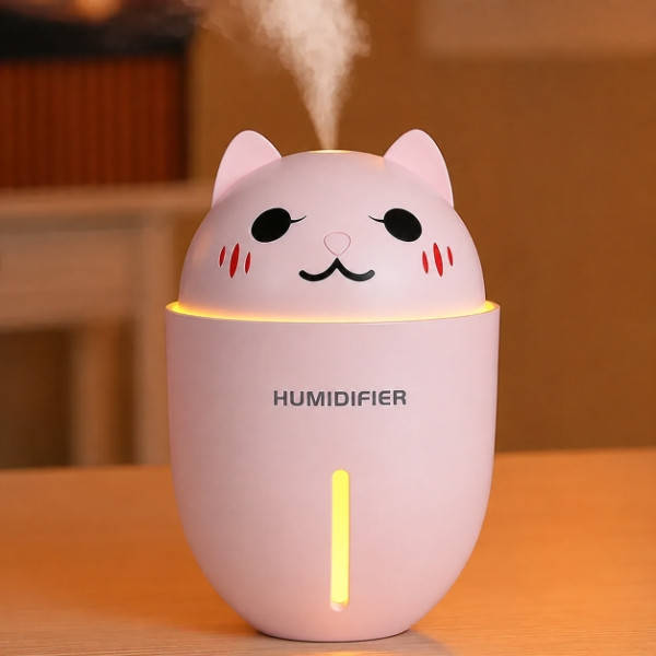Зволожувач повітря та нічник 2в1 Humidifiers Cat Рожевий