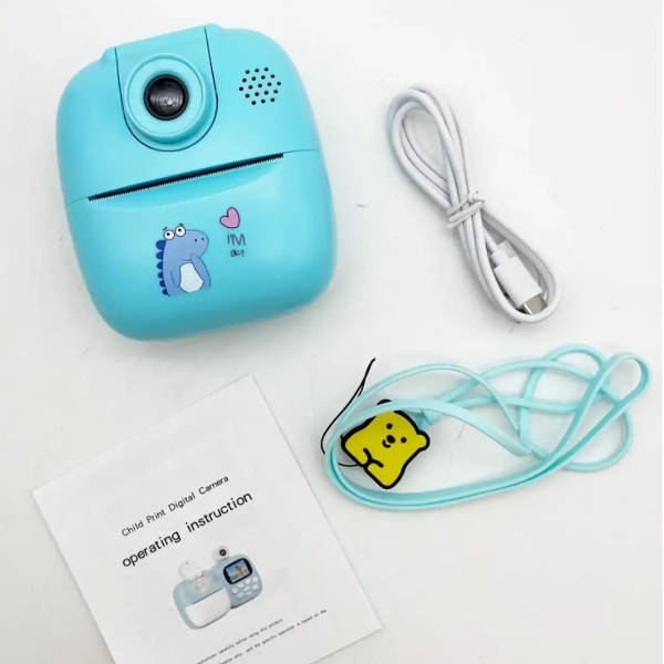 Фотоапарат моментального друку дитячий Print Camera Блакитний