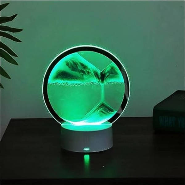Лампа настільна Пісочні гори 3D RGB нічник з USB Зелений пісок