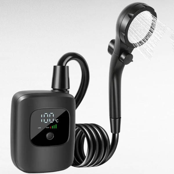 Душ акумуляторний із силіконовим шлангом 2400 mAh Electric Outdoor Shower Чорний