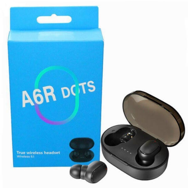 Бездротові навушники в боксі A6R Dots Чорні