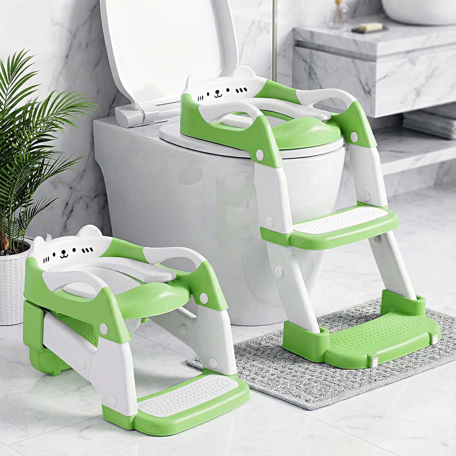 Дитяче сидіння на унітаз із сходами Babycare Зелене