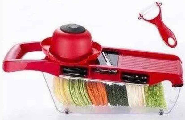 Ручна овочерізка слайсер з 6 насадками Wire Cutter Червона