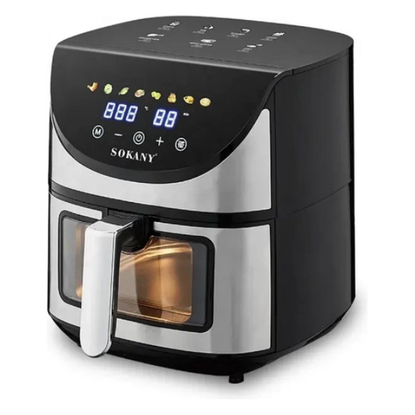 Аерофритюрниця 7л 1700Вт Sokany SK-10031 Чорний з сірим