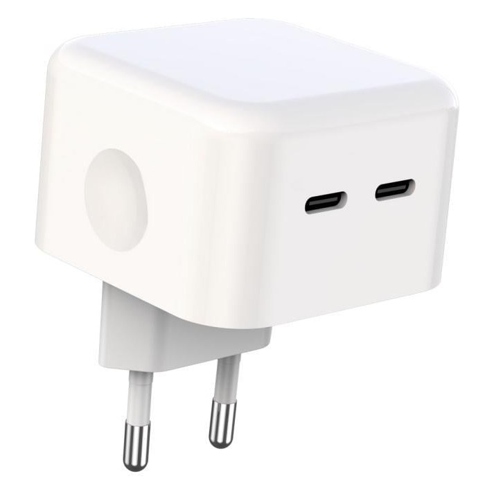 Мережевий зарядний пристрій блок живлення XO L102 35W dual Type-c port fast charger with Type-c cable