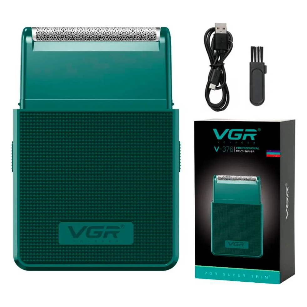 Електробритва акумуляторна дорожня VGR V-376 GREEN Зелена