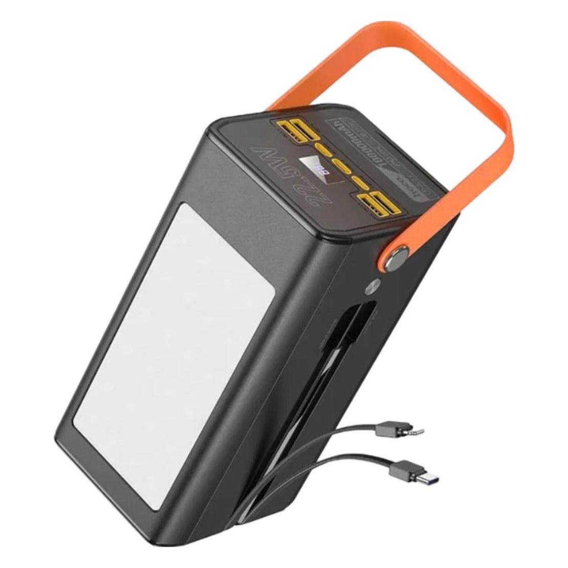 Power Bank із вбудованими кабелями Type-C та Lightning 100000 mAh 22.5W Hoco Action DB49 Чорний
