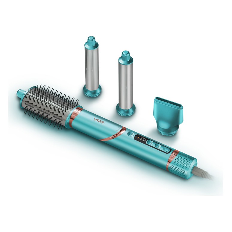 Фен-стайлер зі змінними насадками для укладання волосся VGR-474 4в1 BLUE Блакитний