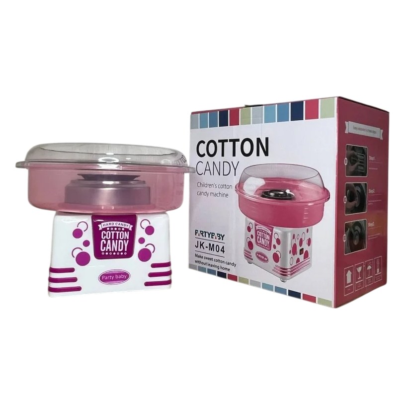 Апарат для приготування солодкої вати Cotton Candy JK-M04 Рожевий з білим